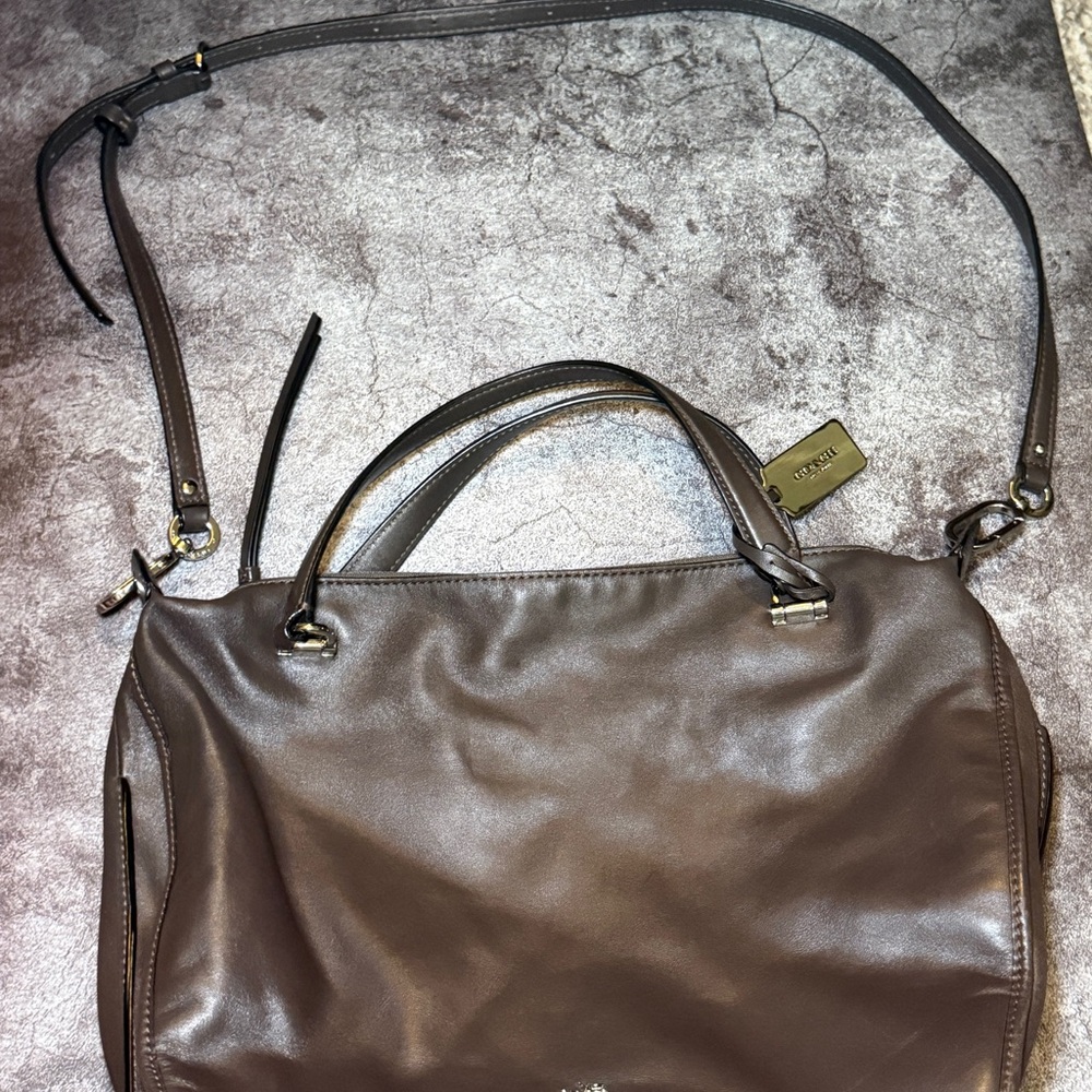 Coach Dark Brown Leather Shoulder Bag